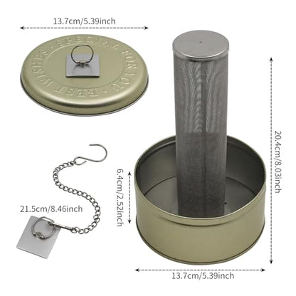 Chameleon Feeding Bowl,Hookable Lizard Feeder with Metal Mesh Column for Prey to Climb and Move,Suitable for Lizard, Iguana, Gecko,Bearded Dragon (Champagne) - color: Champagne