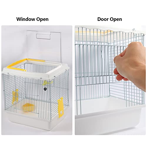 Hamster Travel Portable Carrier Cage Small Animal Carry Case with Water Bottle&foodbowl& for Dwarf Hamster,Ferrets,Hedgehog,Chinchilla(White)
