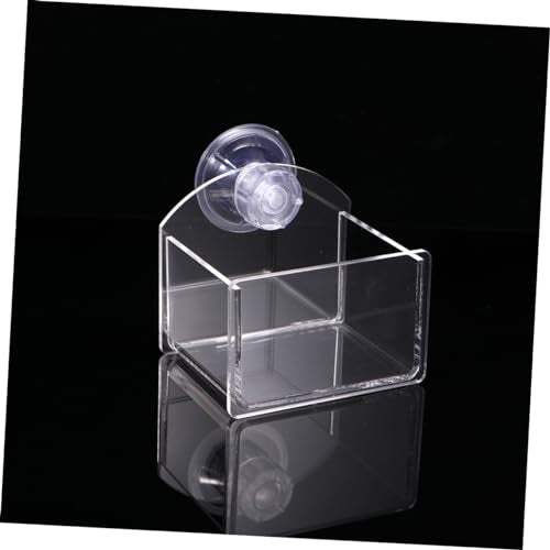 BESPORTBLE Suction Cup Reptile Feeder Water and Food Bowl Durable Transparent Feeding Container for Lizards Turtles and Geckos Space-Saving Design for Easy Installation and Cleaning