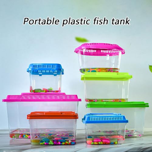Portable Reptiles Keeper Tanks with Removable Lid and Feeding Port Enclosure Ventilated Design Clear Reptiless Habitat Portable Reptiless Breeding Box Geckoss Terrarium with Ventilation - size: 18x11x11cm