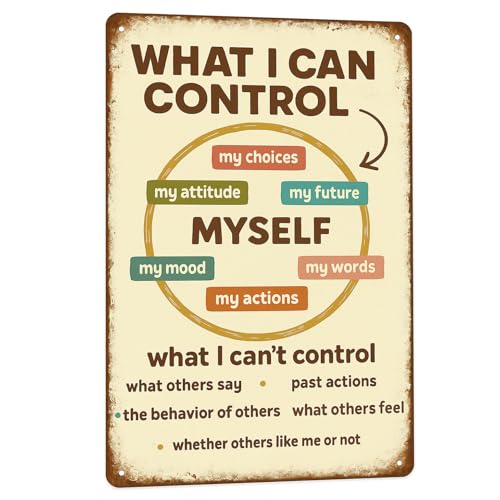 Things I Can Control Sign Mental Health Office Decor Inspirational Classroom Posters Metal Tin Signs - Motivational Wall Decor for Classroom Therapy Office Gifts for School Counselor Growth Mindset Poster - color: ICanControl