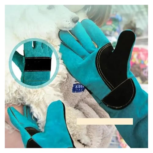 Anti-Bite Safety Gloves Ultra Long Thickened Green, Compatible for Grip Biting Catch Pets Protective Dog Reptiles Animal Supplies(45cm) - color: 45cm