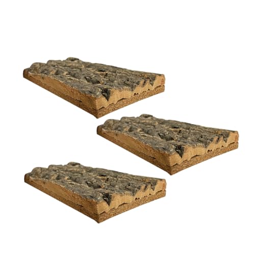 BESPORTBLE 3pcs Reptile Cork Bark Background for Terrarium Natural Tree Bark Decor for Fish Tank and Reptile Habitat and Safe Wall Decor