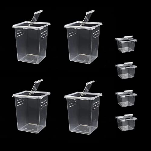Small Reptile breeding Box Spider Terrarium freeding Box for arboreal Tarantula Scorpion Sling Lizards Mantis Jumping Spider Snail Insect Isopods Terrariums Breeding Box (4high+4small)