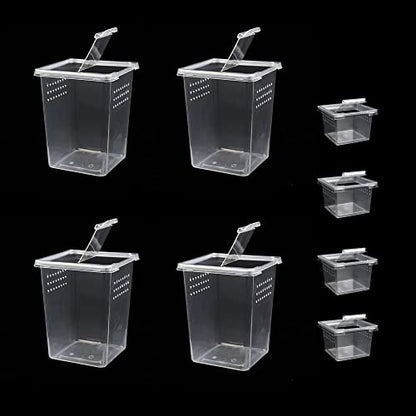 Small Reptile breeding Box Spider Terrarium freeding Box for arboreal Tarantula Scorpion Sling Lizards Mantis Jumping Spider Snail Insect Isopods Terrariums Breeding Box (4high+4small)