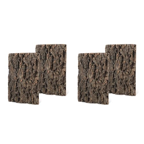 Toddmomy 4pcs Bark Fish Tank Decoration Versatile Terrarium Climbing Bark for Snake and Gecko Habitat Safe Materials for Reptile and Aquarium Setup Trimmable Design for - size: 4pcs