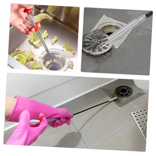 jojofuny Hair Stopper for Shower Drain Sink Cleaning Hook Flexible Grabber Claw Essential Bathroom Gadget Dredging Tool for Toilet Plunger