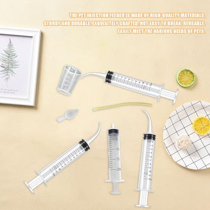 Baby Bird Feeding Syringe Set, Pet Parrot Milk Feeding Syringe with Tubes, Parrot Feeding Tubes Measuring Tools for Feeding Pets Scientific Industrial Labs… (12ml +20ml syringe+50ml Measuring Cup) - color: 12ml +20ml syringe+50ml Measuring Cup