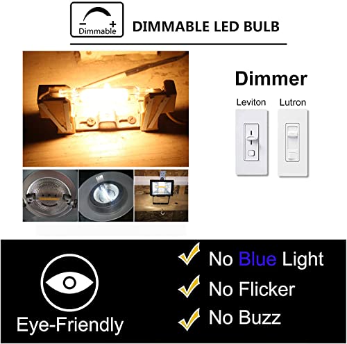 R7S LED Bulb J Type T3 Double Ended Light Bulbs (3 Pack) - 10W 78mm, Equivalent 100W Halogen, 3000K Warm White, 360 Beam Angle Landscape Light
