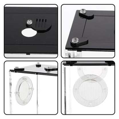 Homoyoyo Transparent Acrylic Reptile Box for Snakes Lizards Tarantulas Lightweight Breeding and Feeding Tank with Viewing Space Portable Habitat Suitable for Geckos Frogs Hermit Crabs and