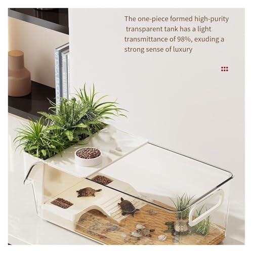 Desktop Terrapin & Crab Tank - Compact Habitat for Home & Office Small Reptile Terrarium(Large) - size: Large