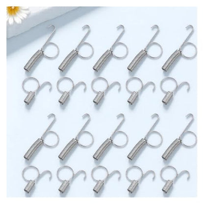 40 Pcs Bird Cage Door Spring Hook Rustproof Wire Lock for Rabbit Chicken Parrot Quail Pigeon