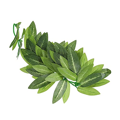 Artificial Reptile Plants Lifelike Plastic Plant Hanging Leaves Decoration with Suction Cup for Reptile Terrarium Fish Tank (T-044 30CM) - size: T-044 30CM