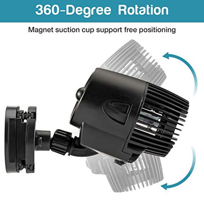 AQQA Wave Maker Pump, 2100GPH Aquarium Circulation Pump 360 Degree Rotatable Submersible Powerhead Pump with Magnet Suction Base for Marine and Freshwater Aquariums (15W) - size: 15W