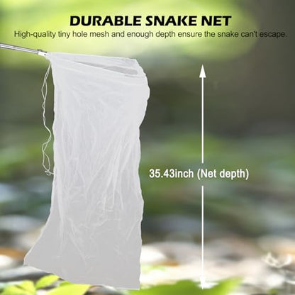 Kalkal Snake Grabber Tool, 62” Professional Aluminum Alloy Telescopic Rattle Snake Tongs, Reptile Grabber Snake Catcher Wide Jaw Handling Tool with Lock