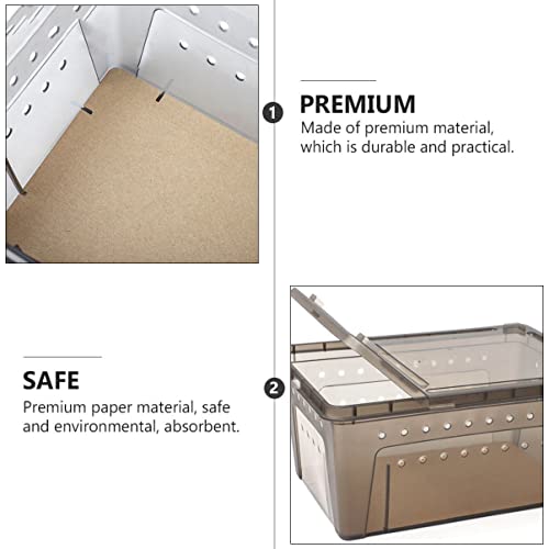 Disposable Reptiles Box Liner Paper 50 Sheets Kraft Paper Mat for Reptile Feeding Box Bedding for Lizards Snakes and Turtles