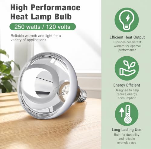 BR40 E26 Incandescent Bulb, Reptile Basking & Display Spot Light, 250W | 4 SCENARIOS, 1 BULB — Use as reptile basking lamp, display spot, food warmer, or stage accent — versatile daily use.