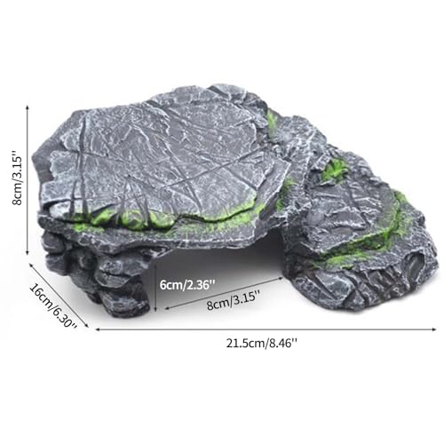 Moonorange Turtle Basking Platform Turtle Tank Decoration for Aquariums & Terrarium, Turtle, Lizard, Reptile Habitat Hideout (Black)