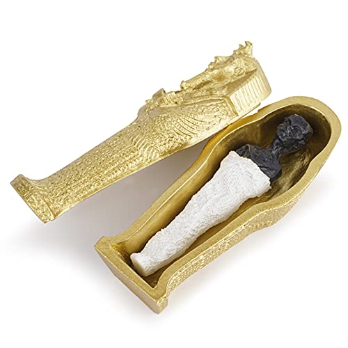 Aquarium Mummy Gold Coffin Decorations Egypt Fish Reptile Turtle Tank Décor Ornament Pet Gold - color: Mummy Coffin Gold