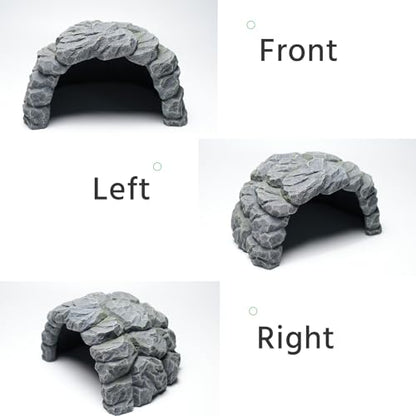 Resin Reptile Hideout Cave,Natural Habitat Decor for Bearded Dragon, Leopard Gecko, Lizards & Turtles,Terrarium Tank Accessories,A - Large