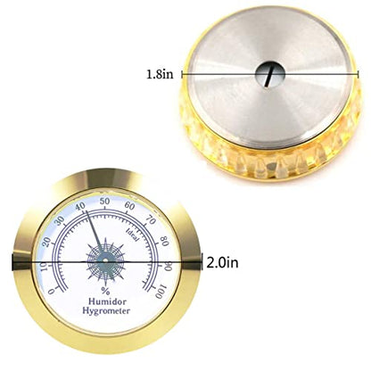 Cigar Hygrometer - High Precision Adjustable 2 Inch Hygrometer Thermometer for Cigar Humidor | Cabinet | Jars | Guitar