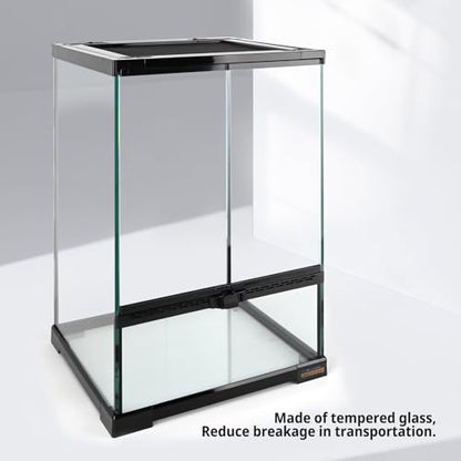 11 Gallon Reptile Glass Tank Vertical Terrarium 12"x12"x18" Habitat Enclosure with Front Openning Door and Top Screen Ventilation for Geckos, Snakes,Tree Frogs,Chameleon - size: 12x12x18inch