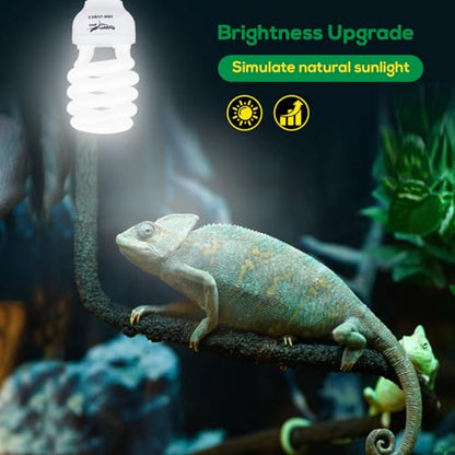 UVB Bulb for Reptiles, 5.0 26W UVB Light for Reptiles, Hygger zoo UVA UVB Reptile Light Bulb Reptile UVB Bulb UVB Light for Hermit Crab Snake Chameleon Reptile Lamp Terrarium Lamp for Tropical Reptile - size: 5.0-26W