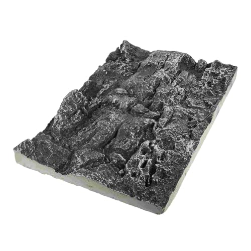 3D Rock Style Aquarium Background Board, Reptile Terrarium Backdrop Panel, Realistic Stone Landscape for Fish Tank & Terrarium Decoration(Dark Grey) - color: Dark Grey