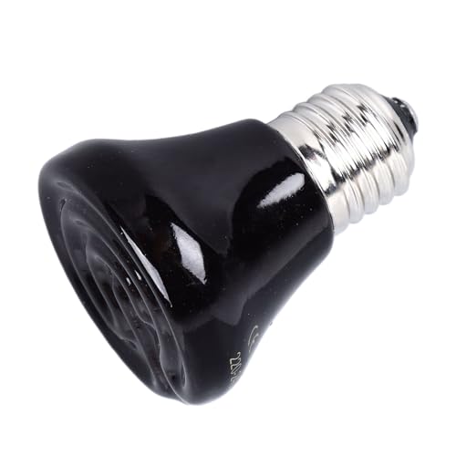 Ceramic Heat Emitter, Heat Lamp Bulbs No Light Emitting Heat Bulbs Ceramic Heat Emitter Reptile Heat Lamp for Chicken Cats Parrots (50w)
