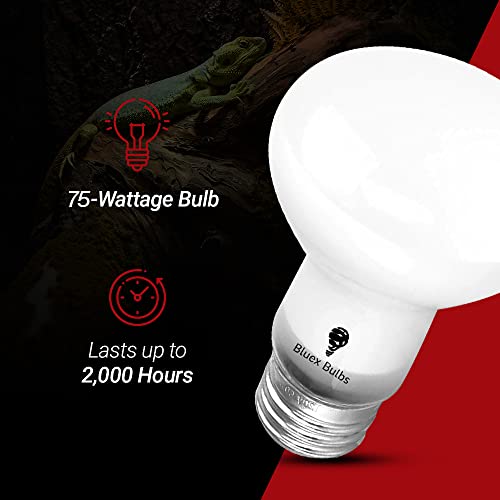 4 Pack 75-Watt Basking Light for Reptiles & Amphibians - Heat Lamp Bulbs for Glass Terrariums, Suitable for Bearded Dragons, Lizards, Iguanas - Broad Spectrum Reptile Basking Bulb