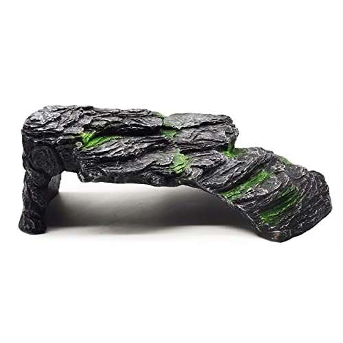 Turtle Basking Platform Small Tortoise Dock Resting Rock Turtle Climbing Ramp Shale Step Ledge Aquarium Terrarium Decor for Tortoise Bearded Dragon Lizard Chamelon Frog Gecko Snakes Iguana Betta Fish
