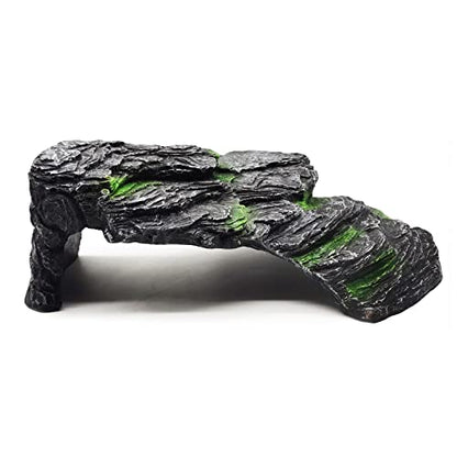 Turtle Basking Platform Small Tortoise Dock Resting Rock Turtle Climbing Ramp Shale Step Ledge Aquarium Terrarium Decor for Tortoise Bearded Dragon Lizard Chamelon Frog Gecko Snakes Iguana Betta Fish