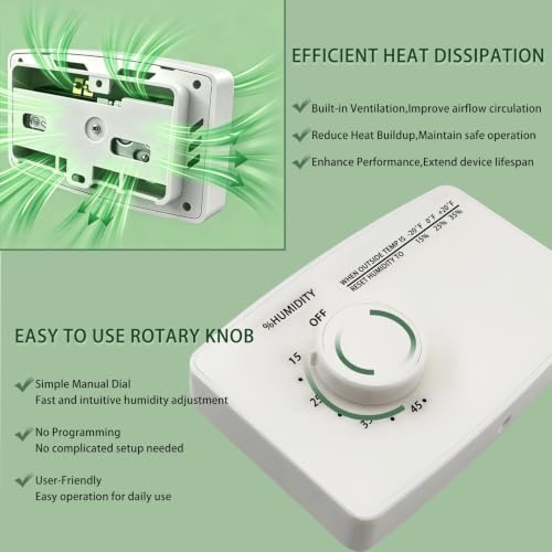 4655 Manual Humidistat Digital Control Humidistat for Whole House Humidifier, Duct or Wall Mounted Humidifier,24VAC