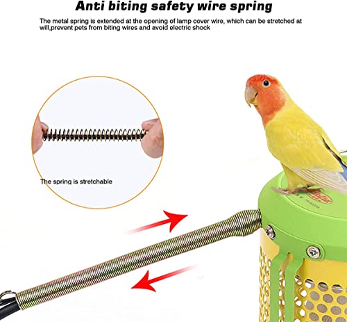 Hanging Birds Cage Heater, Infrared Ceramic Heating Lamp for Pet, Reptile Anti-Scald Heat Lamp, Pet Safety Heat Lamp Shade with Anti-Bite Iron Tube,150w,L - color: 150w, size: Large