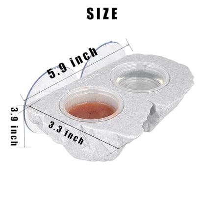 Crested Gecko Feeding Ledge with 10Pcs 0.5oz Food Dish Feeder Bowls