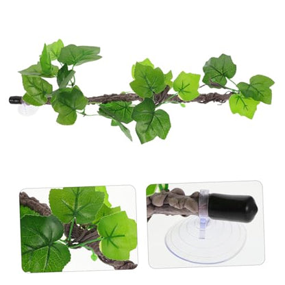 VILLCASE Artificial Jungle Vines Climbing Branch with Suction Cup, Bendable Faux Reptile Habitat Decor for Bearded Dragons, Snakes, Frogs, and Lizards Terrarium