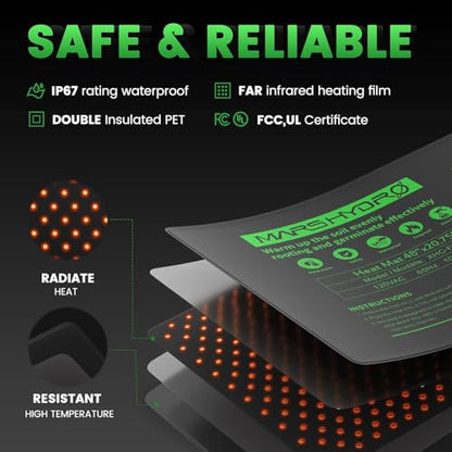 MARS HYDRO 48''x20.75'' Seedling Heat Mat with Thermostat Combo Set，Heating Pad for for Germination, Indoor Gardening, Greenhouse - size: 48''x20.75''Kit