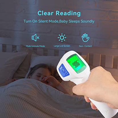 Berrcom Digital Non Contact Infrared Forehead Thermometer Contactless Thermometer 3 in 1 for Kids Infant Adult Fever Check Thermometer Temperature Gun for Baby - color: White