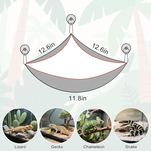 Hand-Knitted Soft Reptile Hammock Colorful Double-Layer Hammock for Bearded Dragon Tank Accessories Hanging Swing Hammocks for Lizard Gecko Chameleon Hide Triangular