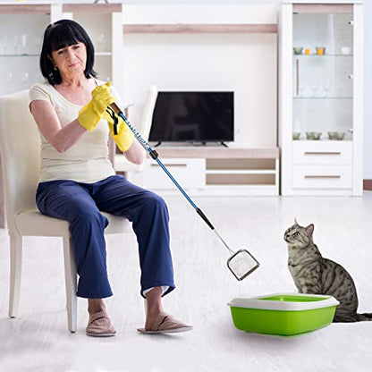 Sand Dipper Metal Cat Litter Scoop – Long Handle Cat Poop Scooper for Litter Box (41”), Heavy-Duty Stainless Steel Kitty Litter Scoop (Mid-Adjustable) - size: 4 - Mid-Adjustable