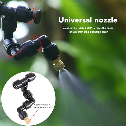 Zunate Reptile Fogger Smart Spray System, Automatic Timing Humidifier with 360° Adjustable Nozzles for Terrarium, Rainforest for Lizards, Snakes, Amphibians, Indoor Plants