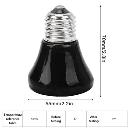 EMUKOEP Ceramic Reptile Heat Lamp Bulb Ceramic Heat Lamp Mini Infrared Heat Ceramic Amphibian Heating Lamp for Lizards Reptiles 220V‑240V (100W Black)