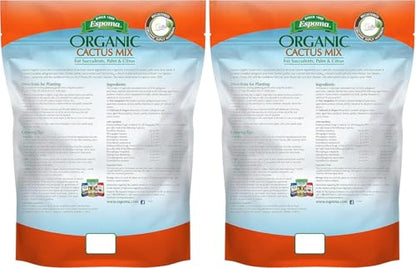 Espoma Organic Cactus Potting Soil Mix, Natural & Organic Soil for Cactus, Succulent, Palm, and Citrus Grown in containers Both Indoors and Outdoors, 4 qt, Pack of 2 - size: Pack of 2