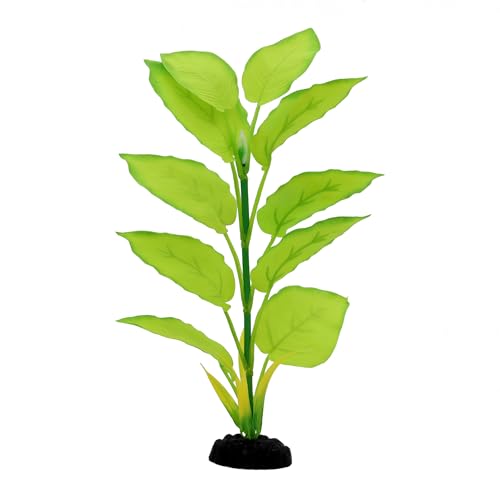 2-Pack 12 Inch Aquarium Silk Aquarium Plants, Artificial Plastic Plant | For Small Tank, Goldfish, Fish Hides - color: Light Green