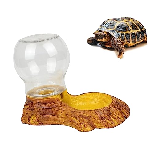 GANAZONO Automatic Reptile Water Feeder Resin Crafted Tortoise Basin Pet Drinking Fountain for Lizards Landscaping Decor