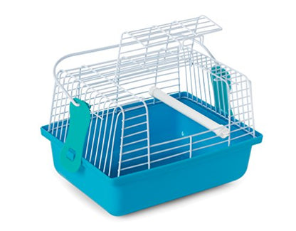 Prevue Pet Products Small Animal Travel Carrier - Hamster, Bird, Small Parakeet, Gerbil, & Rat Carrier, Small Reptiles, Easy Pet Transportation, Travel Bird Cage, Lightweight & Portable - Blue
