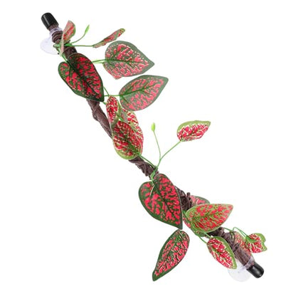 Artificial Climbing Jungle Vines for Reptile Terrarium, Flexible Bendable Fake Tropical Plants Branch with Suction Cup, Realistic Hanging Vine Decor for Snakes, Lizards, Frogs
