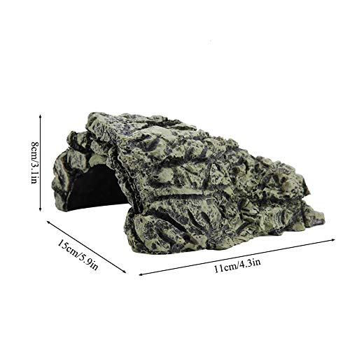 Weiyirot Fish Hiding Cave, Turtle Hiding Resin Cave, Aquarium Turtle Reptile Basking Hide House Habitat Shelter Decoration Ornament for Aquarium, Tank, Pond, etc(DB-025C Large)