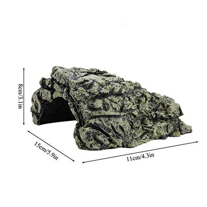 Weiyirot Fish Hiding Cave, Turtle Hiding Resin Cave, Aquarium Turtle Reptile Basking Hide House Habitat Shelter Decoration Ornament for Aquarium, Tank, Pond, etc(DB-025C Large)