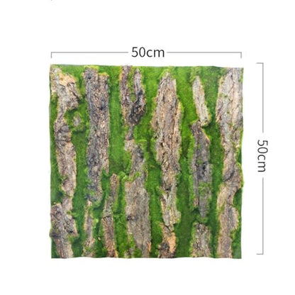 Simulation Tree Bark Wrap Artificial Moss Tree Bark Faux Tree Bark Sheets, Cork Terrarium Background Wall Decor and Artificial Moss for DIY Festival Home Party Wall Embellishment